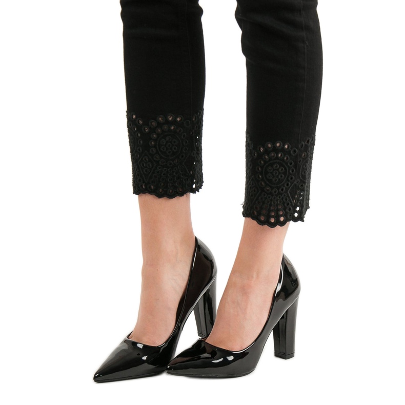 SHELOVET Escarpins laqués le noir 1