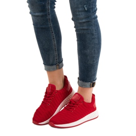 SHELOVET Chaussures textiles à la mode rouge 2