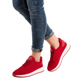 SHELOVET Chaussures textiles à la mode rouge 3