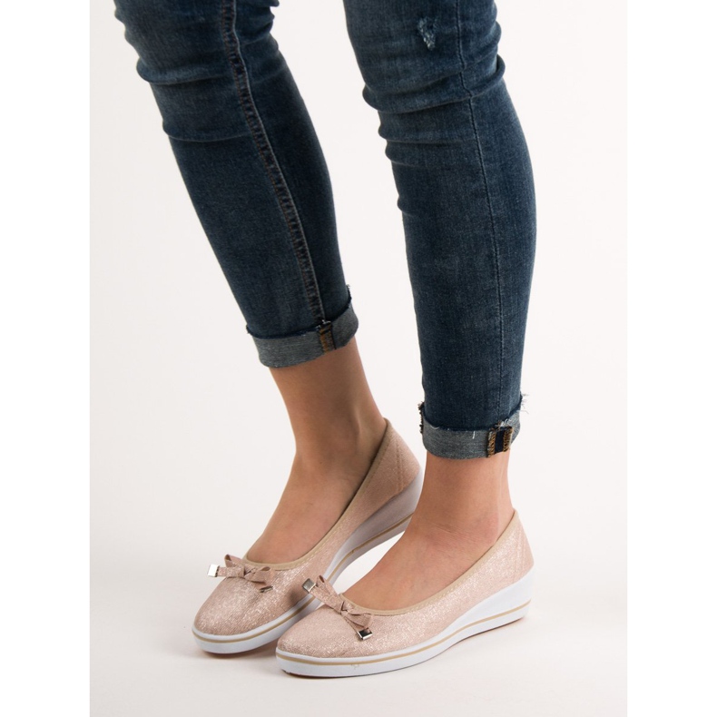 SHELOVET Ballerine compensée brun 1