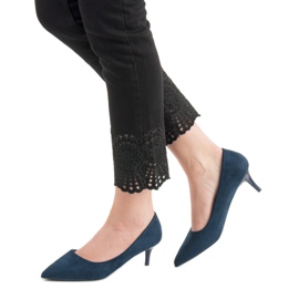 Nio Nio Escarpins en daim bleu marine 1