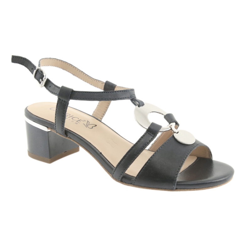 Sandales avec la décoration Caprice 28211 bleu marine gris 1
