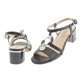 Sandales avec la décoration Caprice 28211 bleu marine gris 4