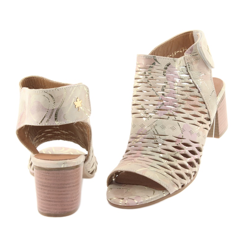 Sandales avec tige Badura 4723 brun jaune rose 4