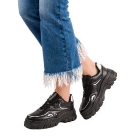 SHELOVET Baskets noires à effet holo 2