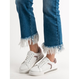 Ideal Shoes Chaussures de sport avec zircone cubique blanc 1