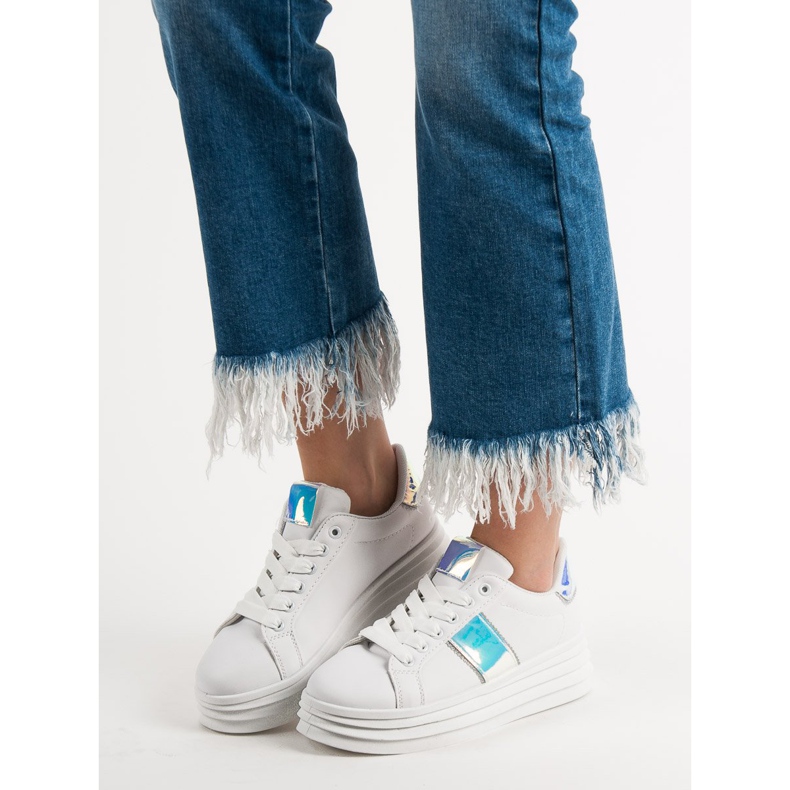 SHELOVET Chaussures blanches sur la plate-forme 2