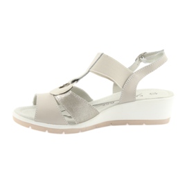 Filippo Sandales compensées en cuir confortables brun gris 2