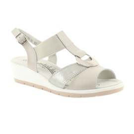 Filippo Sandales compensées en cuir confortables brun gris 1