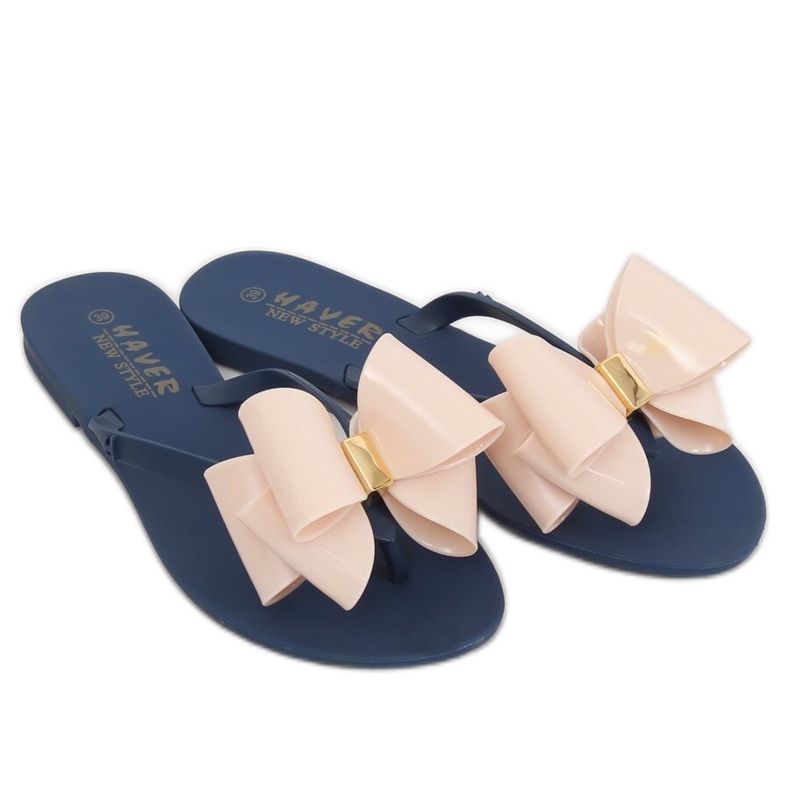 Tongs meliski bleu marine-beige KM104 NAVY / D.BEIGE brun 2