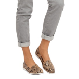 Mocassins lordsy peau de serpent MM50188 Serpent brun 1