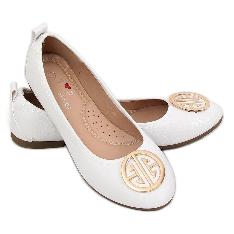 Ballerines blanches pour femmes VS-660 Blanc 1