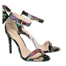 Sandales orientales noires KSL708 Noir le noir multicolore 2