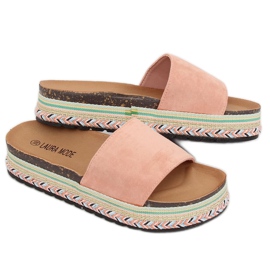Rose LS-117 Chaussons roses à semelles hautes 1