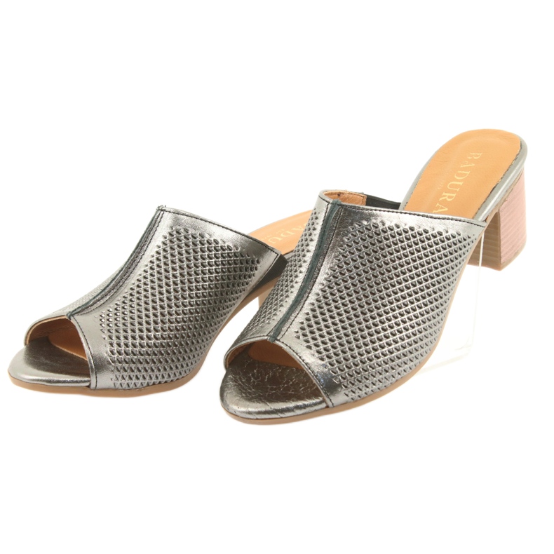 Badura Capes en cuir ouverte pour femmes 5311 argent gris 3