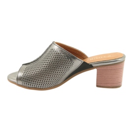 Badura Capes en cuir ouverte pour femmes 5311 argent gris 2