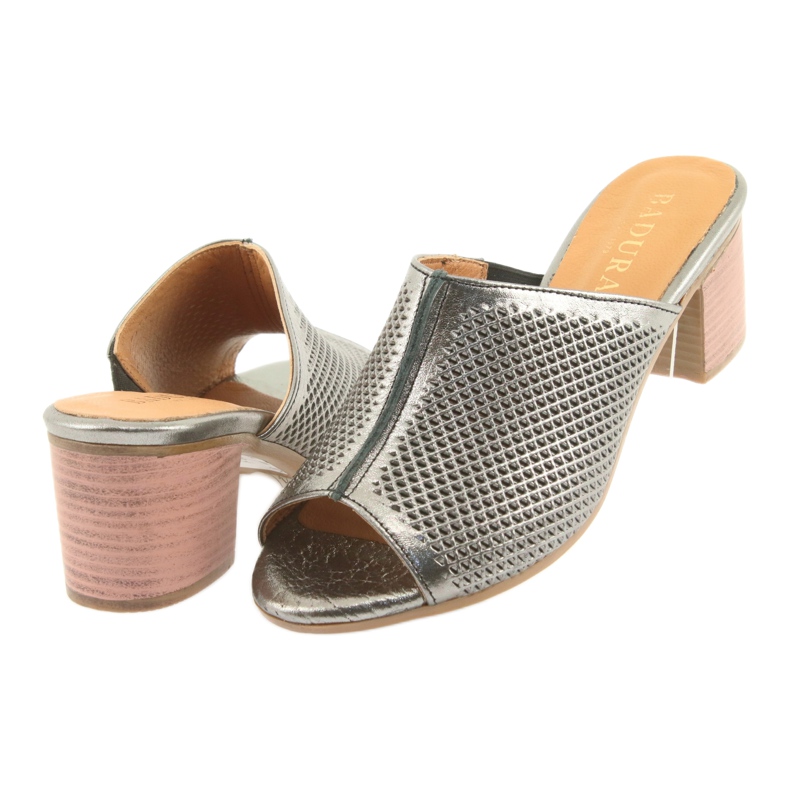 Badura Capes en cuir ouverte pour femmes 5311 argent gris 4