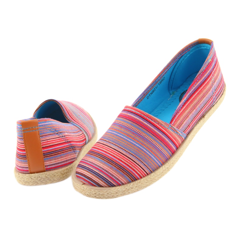 McKey 821 Espadrilles brun rouge bleu rose 4