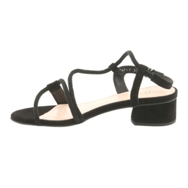 Edeo Sandales en cuir féminin 3386 noir 2