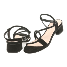 Edeo Sandales en cuir féminin 3386 noir 4