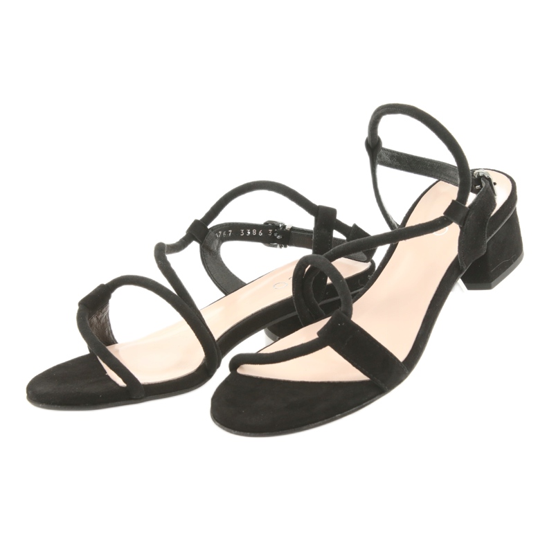 Edeo Sandales en cuir féminin 3386 noir le noir 3
