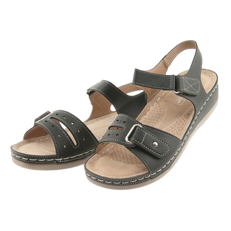 Sandales confort noires pour femmes DK 25131 le noir 3 Sandales confort noires pour femmes DK 25131 le noir 3