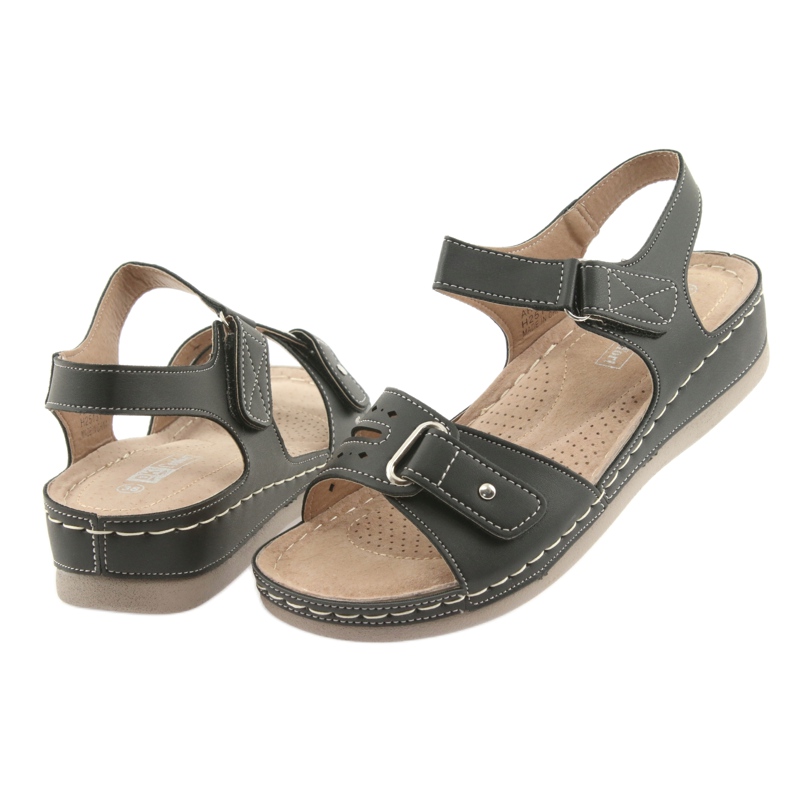 Sandales confort noires pour femmes DK 25131 le noir 4 Sandales confort noires pour femmes DK 25131 le noir 4