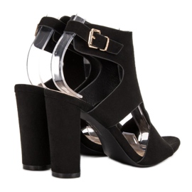 Ideal Shoes Sandales sexy à talons hauts noir 1
