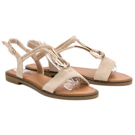 Laura Mode Sandales en daim brun 5