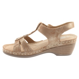Sandales confortables pour femmes DK beige doré brun 2