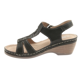 DK Insert en cuir noir sandales pour femmes le noir 2