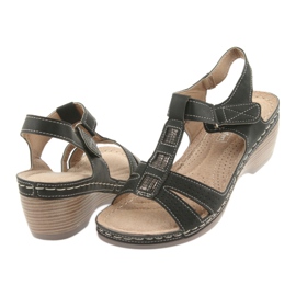 DK Insert en cuir noir sandales pour femmes le noir 4