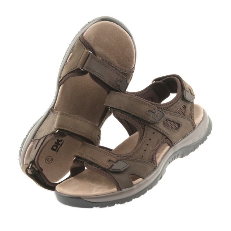 Sandales DK Brown avec velcro et fond en EVA léger brun 4 Sandales DK Brown avec velcro et fond en EVA léger brun 4