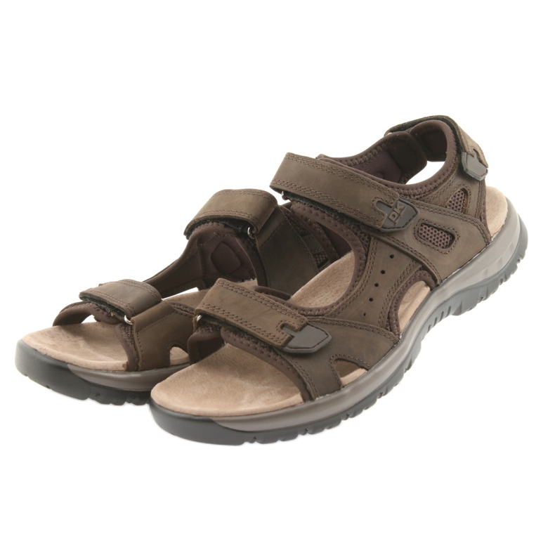 Sandales DK Brown avec velcro et fond en EVA léger brun 3 Sandales DK Brown avec velcro et fond en EVA léger brun 3