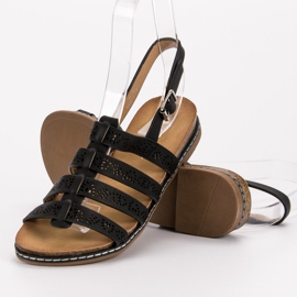 Renda Sandales noires confortables le noir 1