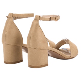 Sandales en daim VICES beige 5