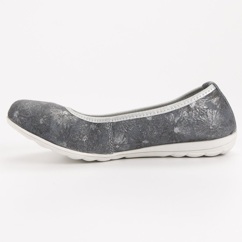 Filippo Ballerines en cuir gris 1