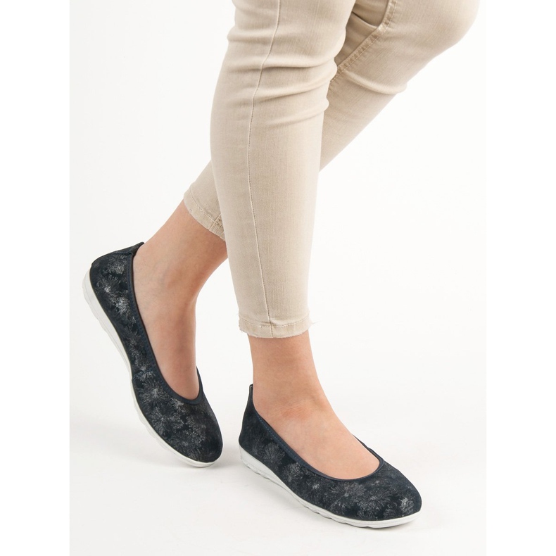 Filippo Ballerines en cuir bleu 2