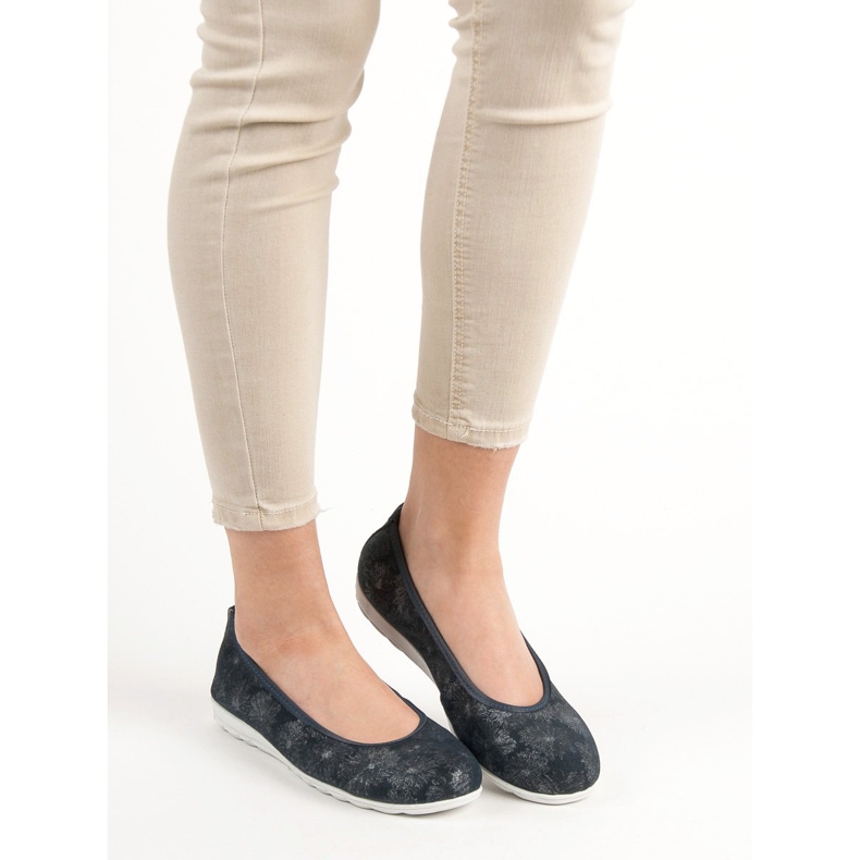 Filippo Ballerines en cuir bleu 1