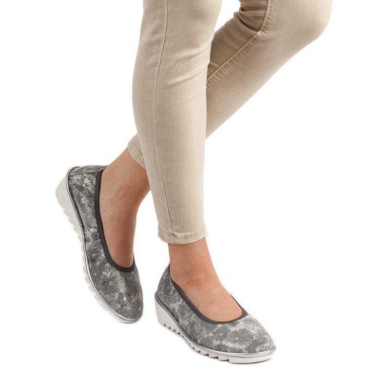 Filippo Ballerines en cuir gris clair 1 Filippo Ballerines en cuir gris clair 1