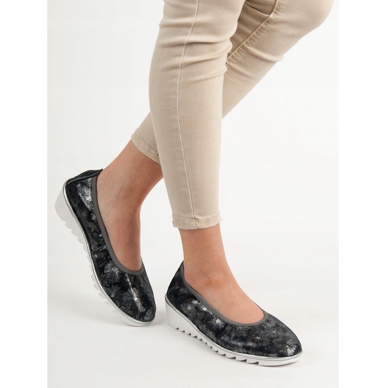 Filippo Ballerines en cuir bleu marine 2