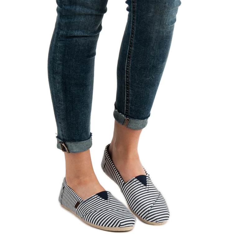 SHELOVET Baskets légères à enfiler blanc bleu 1