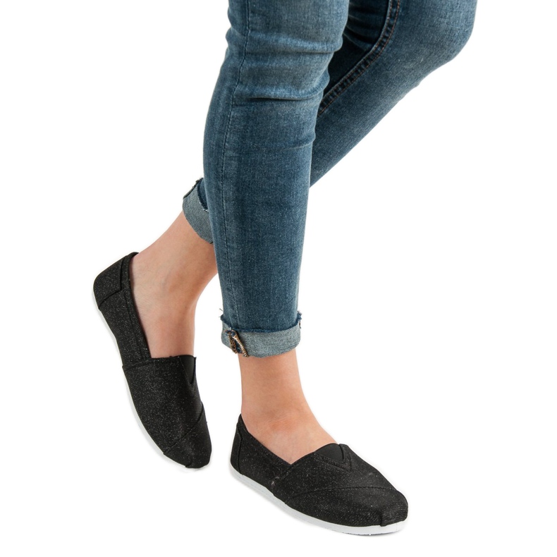 SHELOVET Baskets à enfiler scintillantes le noir 2 SHELOVET Baskets à enfiler scintillantes le noir 2