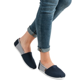 SHELOVET Baskets légères à enfiler blanc bleu marine 2