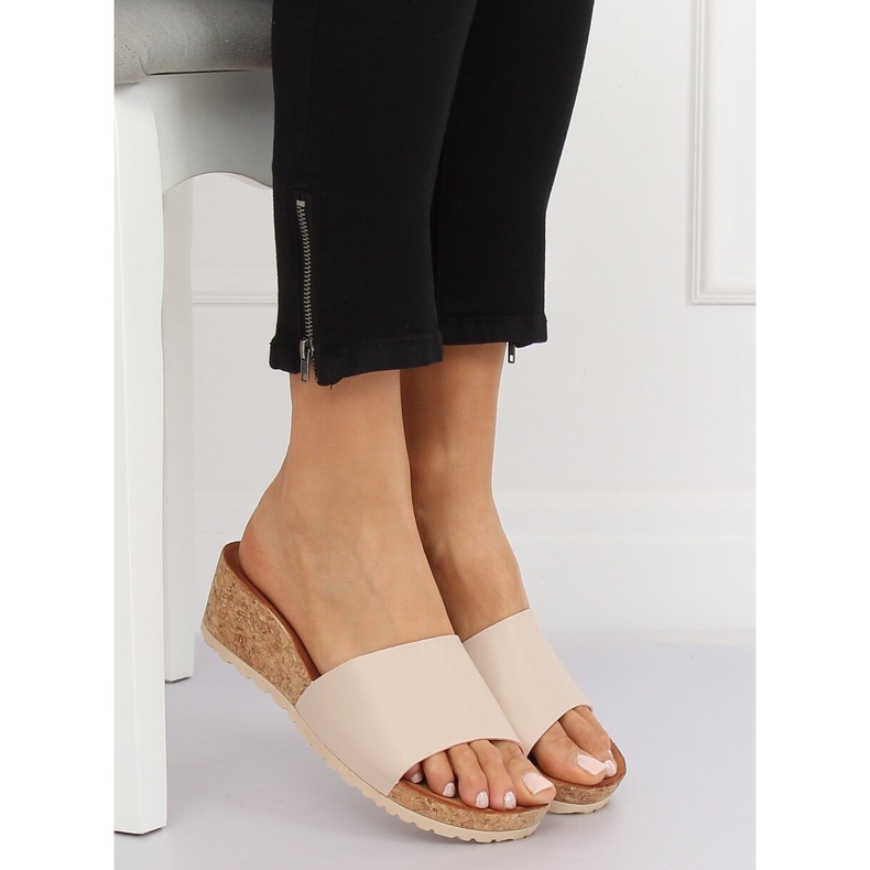 Escarpins compensés en liège beige 3527-12 Beige 1