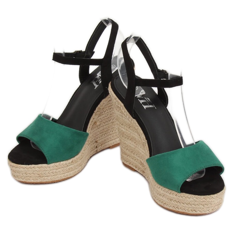 Espadrilles vertes sur compensées LL-190 Vert 1