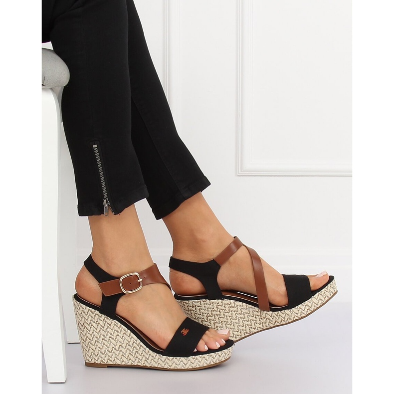 Noir BL-360 Sandales compensées noires le noir 1