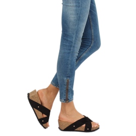 Noir G1560 Chaussons compensés noirs 1