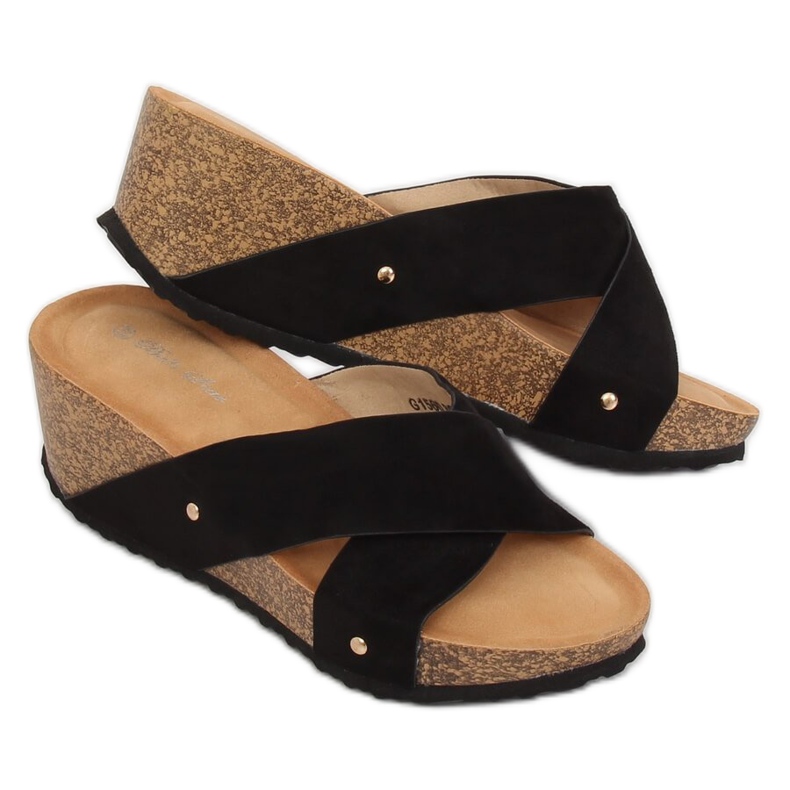 Noir G1560 Chaussons compensés noirs le noir 2 Noir G1560 Chaussons compensés noirs le noir 2