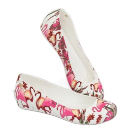 Meliski avec des flamants roses blancs CK85 Blanc blanche violet multicolore 2